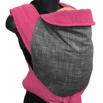 Εργονομικός μάρσιπος mei tai Αστεράκι γκρι με φούξια