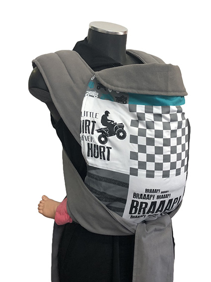 marsipos-mei-tai-4685-wild-rider-patchwork-4121-6 Εργονομικός μάρσιπος Αστεράκι mei tai Wild Rider Patchwork και γκρι ράντες 4685