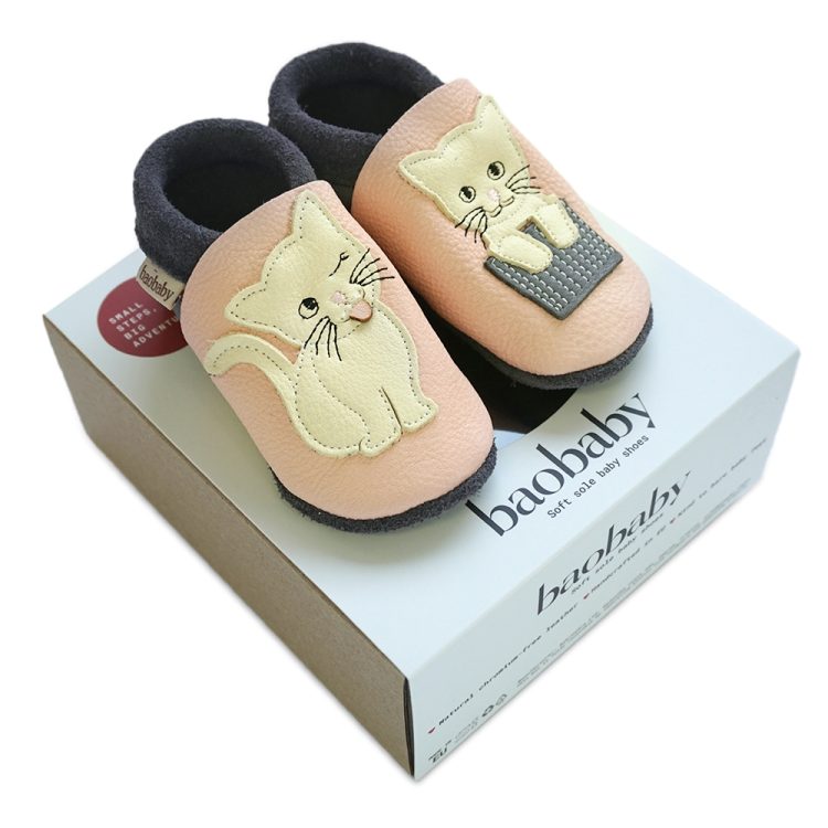 Baobaby βρεφικά παπούτσια αγκαλιάς με μαλακή σόλα, Cat's Kiss Pink, γατούλα