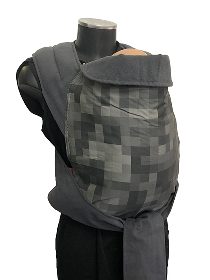 marsipos-mei-tai-4699-grey-pixels-4098-1 Εργονομικός, πιστοποιημένος μάρσιπος mei tai Αστεράκι, με σχέδιο grey pixels εξωτερικά και σκούρο γκρι ανθρακί στις ράντες