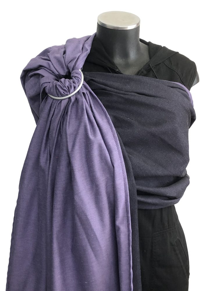 Μάρσιπος ring sling διπλής όψης soft and cool μωβ και μαύρο 1743