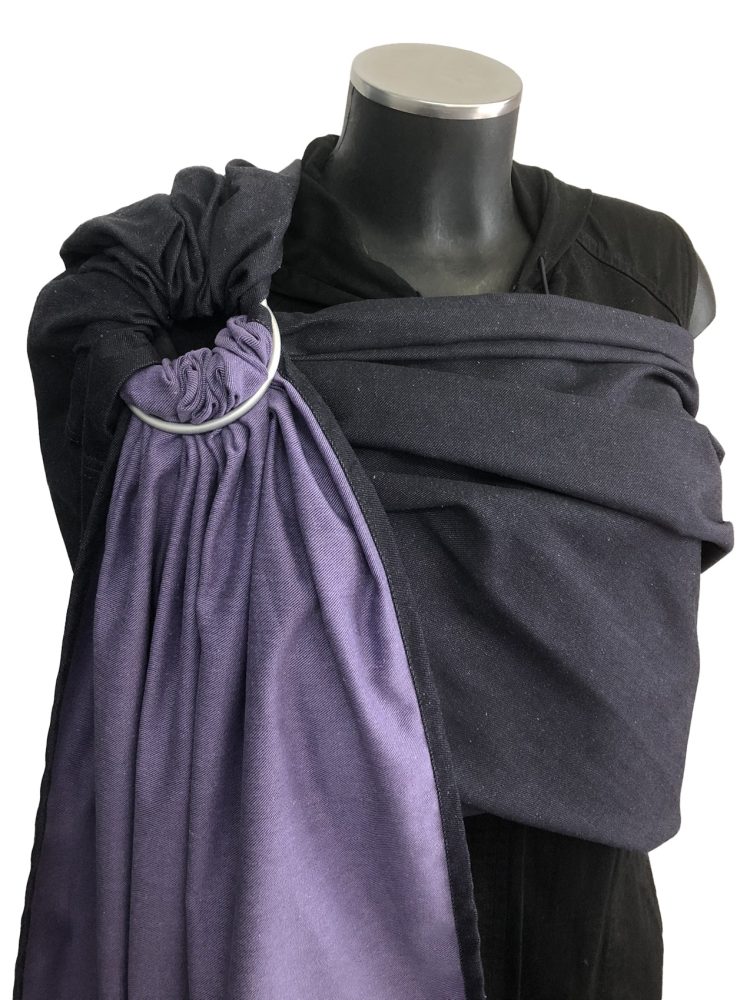 Μάρσιπος ring sling διπλής όψης soft and cool μωβ και μαύρο 1743