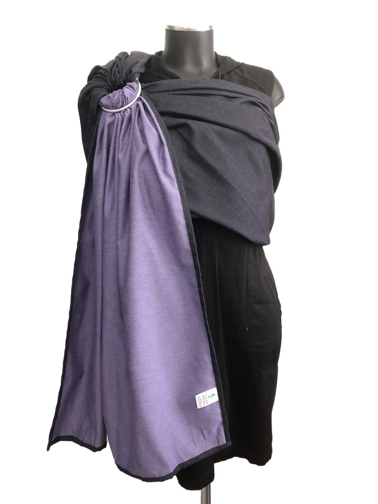 Μάρσιπος ring sling διπλής όψης soft and cool μωβ και μαύρο 1743