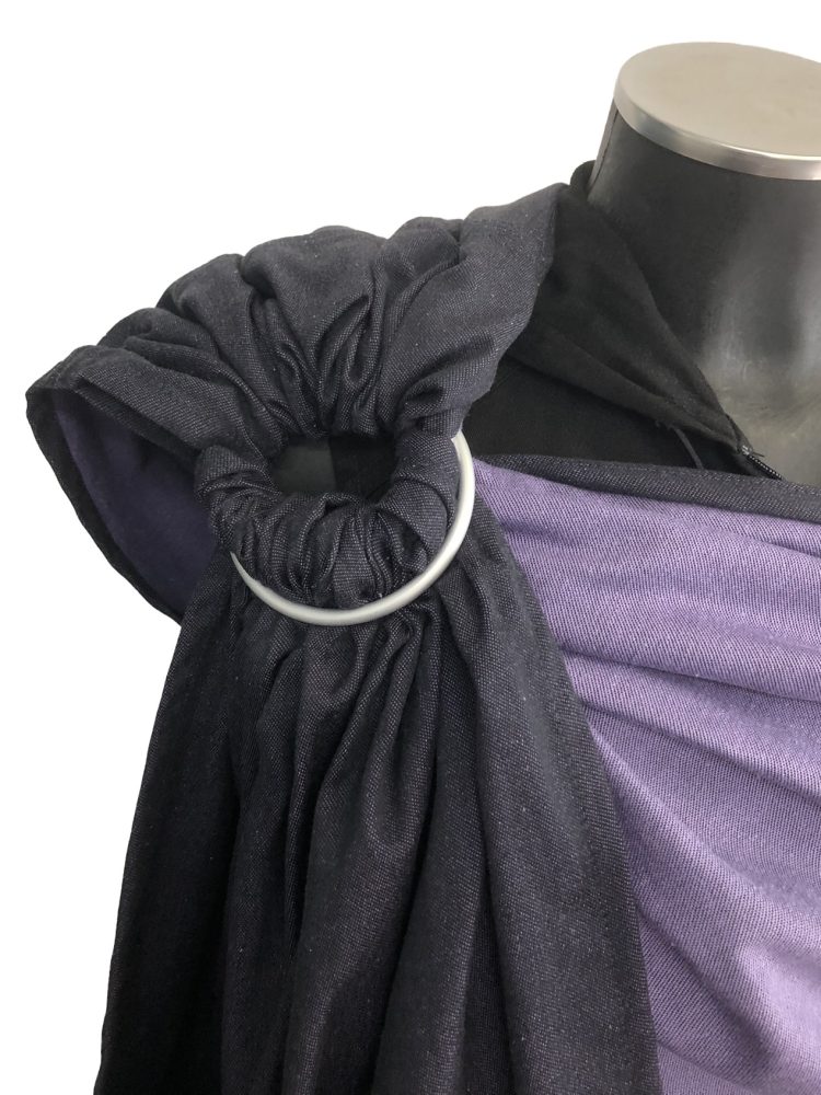 Μάρσιπος ring sling διπλής όψης soft and cool μωβ και μαύρο 1743