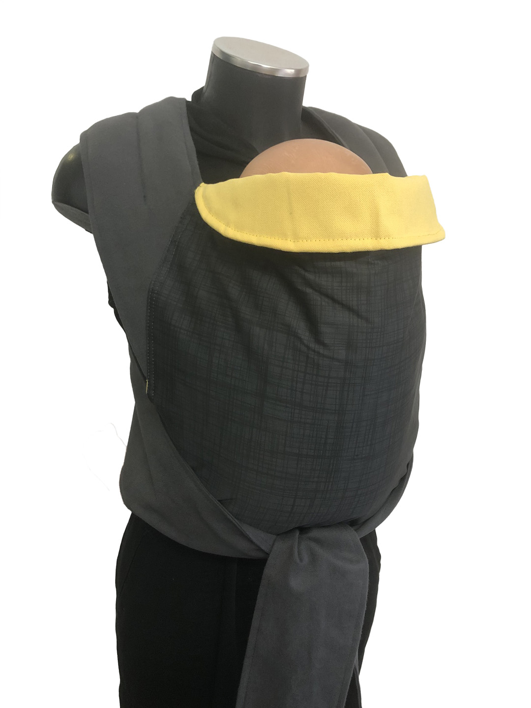 marsipos-mei-tai-4753-faux-4098-4110-3 Εργονομικός μάρσιπος Αστεράκι mei tai με γκρι και κίτρινο, διπλής όψης