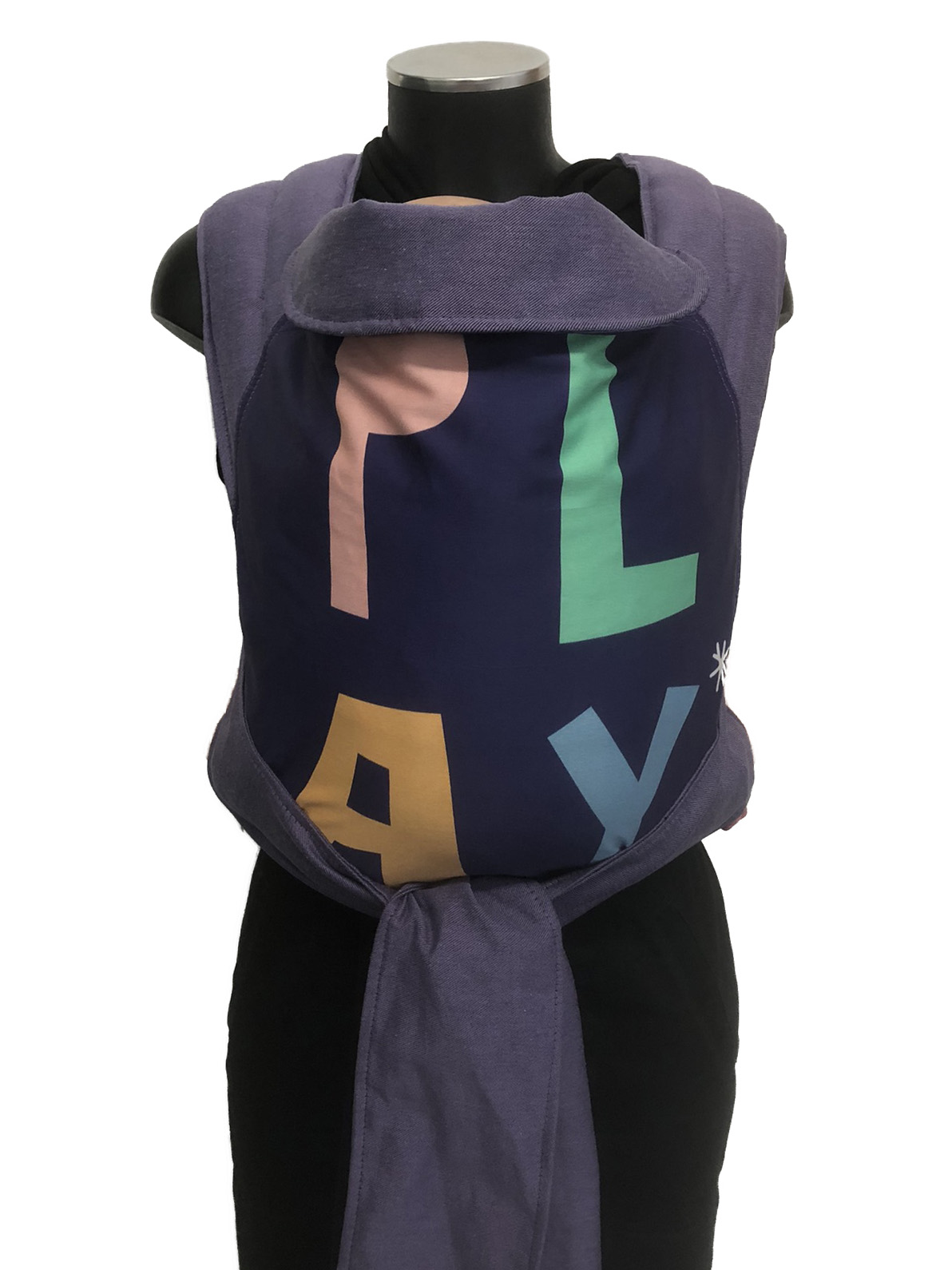 marsipos-mei-tai-4745-play-every-day-lilac-purple-soft-and-cool-2 Εργονομικός μάρσιπος mei tai από νεογέννητο με μήνυμα Play Every day, μωβ λιλά, οργανικό βαμβάκι, πολύ απαλό