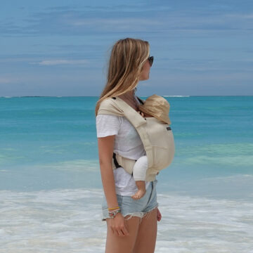 Μάρσιπος minimonkey carrier καλοκαιρινός που μπαίνει στο νερό, φυστικί χρώμα