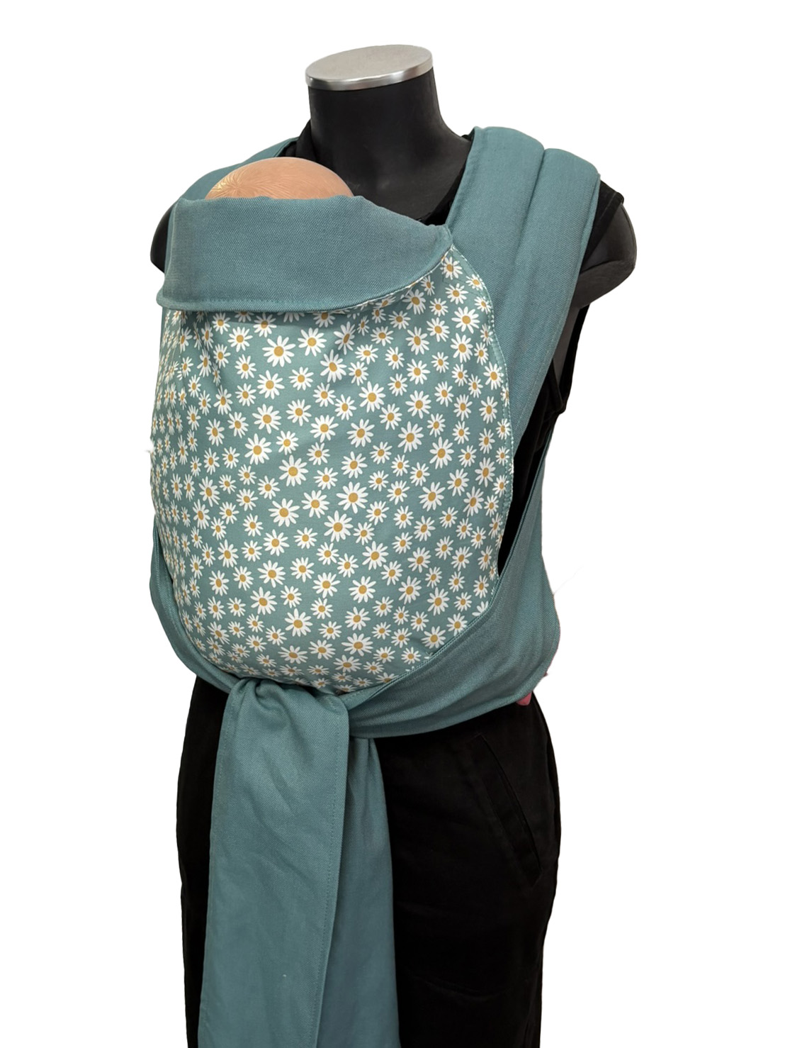 marsipos-mei-tai-4748-daisies-petrol-soft-and-cool-1 Εργονομικός μάρσιπος mei tai, από την πρώτη μέρα ως 3 ετών, daisies-petrol, ελαφρύ και δροσερό ύφασμα soft and cool.