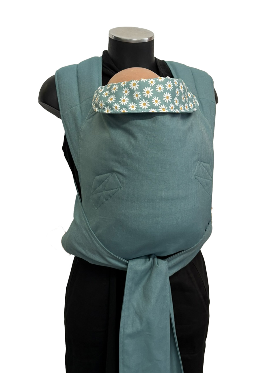 marsipos-mei-tai-4748-daisies-petrol-soft-and-cool-5 Εργονομικός μάρσιπος mei tai, από την πρώτη μέρα ως 3 ετών, daisies-petrol, ελαφρύ και δροσερό ύφασμα soft and cool.