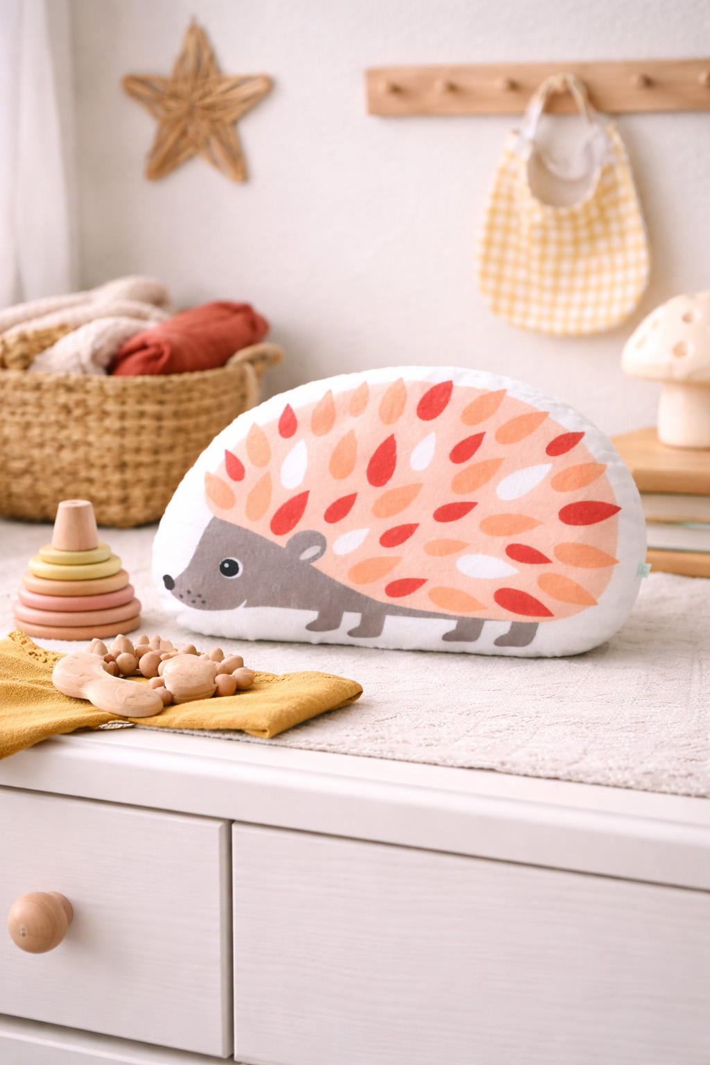 decor-nursery-pillow-Hedgehog-2 Χειροποίητο Μαξιλάρι Σκαντζόχοιρος - Διακοσμητικό Παιδικού Δωματίου