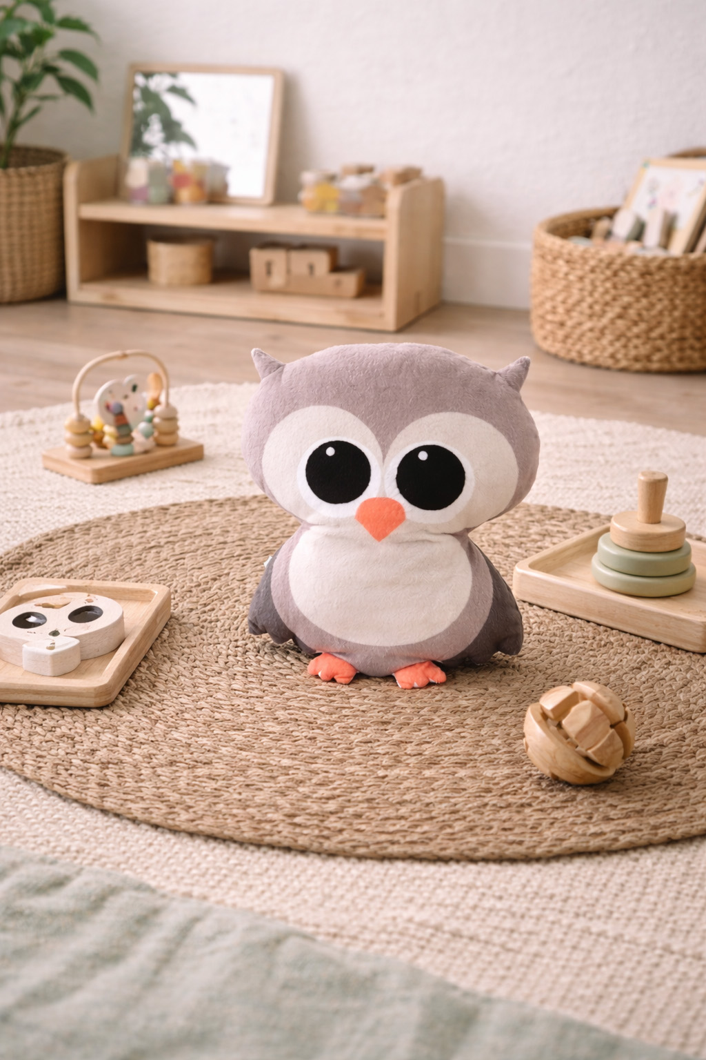 decor-nursery-pillow-owl-4 Χειροποίητο Μαξιλάρι Κουκουβάγια - Διακοσμητικό Παιδικού Δωματίου