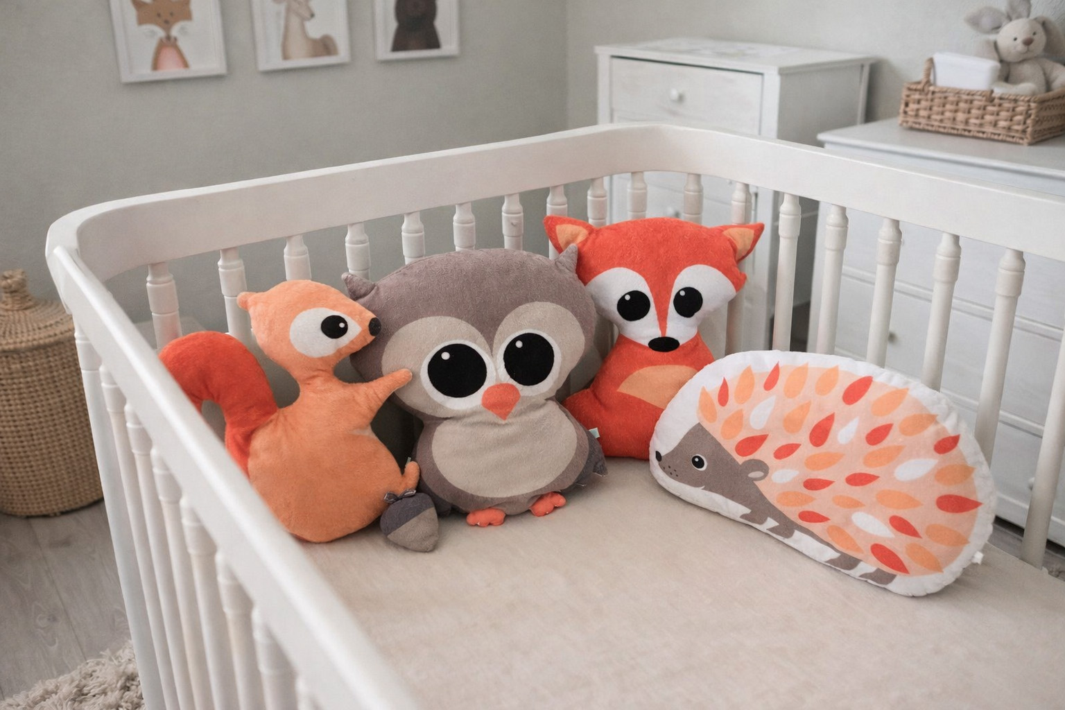 decor-nursery-pillow-woodland-animals-4 Σετ Χειροποίητων Μαξιλαριών Ζωάκια - Διακοσμητικό Παιδικού Δωματίου