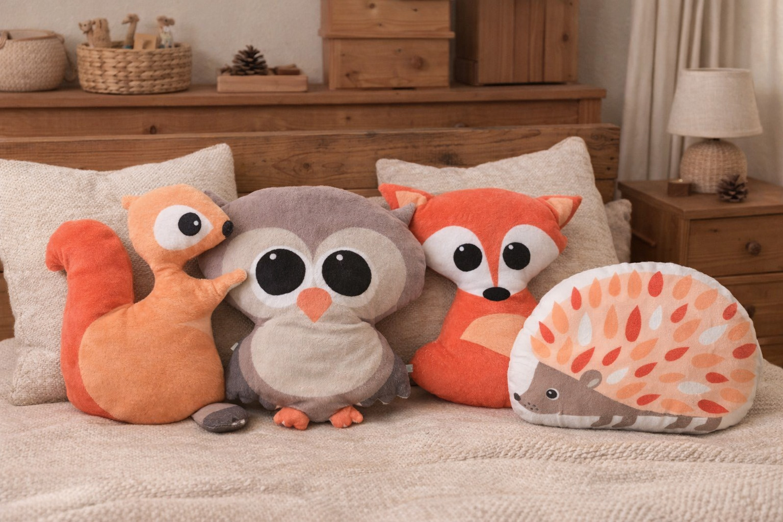 decor-nursery-pillow-woodland-animals-7 Σετ Χειροποίητων Μαξιλαριών Ζωάκια - Διακοσμητικό Παιδικού Δωματίου