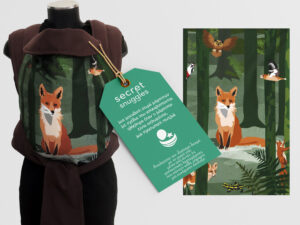 Εργονομικός μάρσιπος mei tai με σχέδιο Αλεπού στο δάσος