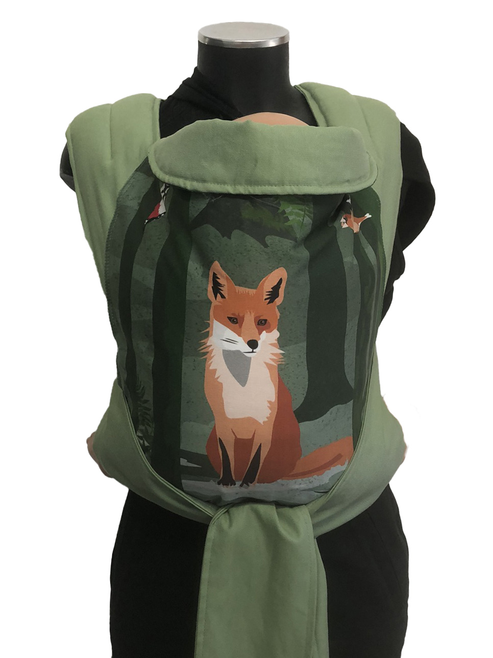 marsipos-mei-tai-4759-fox-friends-soft-and-cool-avocado-green-1 Εργονομικός μάρσιπος mei tai με σχέδιο αλεπού στο δάσος και avocado green, απαλό και δροσερό ύφασμα