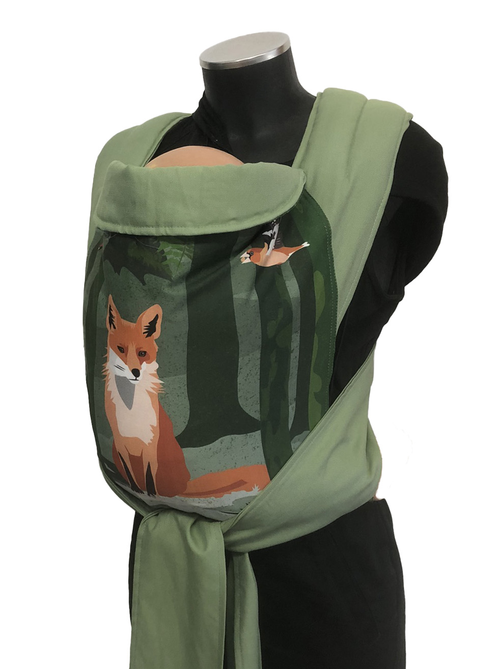 marsipos-mei-tai-4759-fox-friends-soft-and-cool-avocado-green-3 Εργονομικός μάρσιπος mei tai με σχέδιο αλεπού στο δάσος και avocado green, απαλό και δροσερό ύφασμα