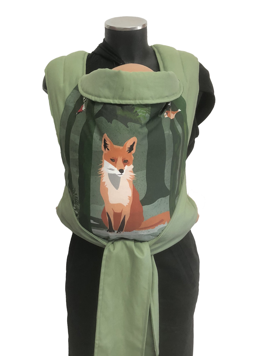 marsipos-mei-tai-4759-fox-friends-soft-and-cool-avocado-green-4 Εργονομικός μάρσιπος mei tai με σχέδιο αλεπού στο δάσος και avocado green, απαλό και δροσερό ύφασμα