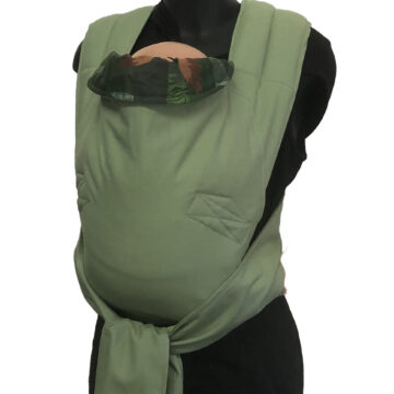 Εργονομικός μάρσιπος mei tai με σχέδιο αλεπού στο δάσος και avocado green, απαλό και δροσερό ύφασμα