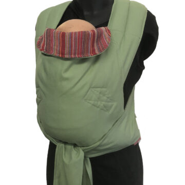 Εργονομικός μάρσιπος mei tai σε χρώματα ριγέ και avocado green, απαλό και δροσερό ύφασμα