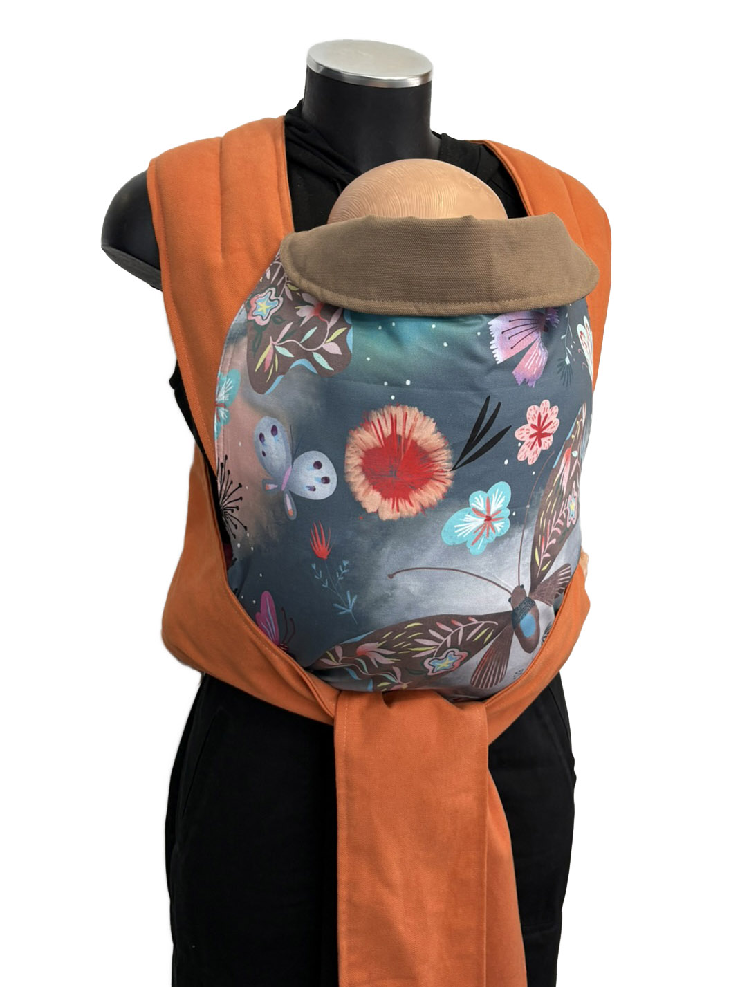 marsipos-mei-tai-4488-butterflies-4105-4103-2 Εργονομικός μάρσιπος mei tai με σχέδιο πεταλούδες και πορτοκαλί