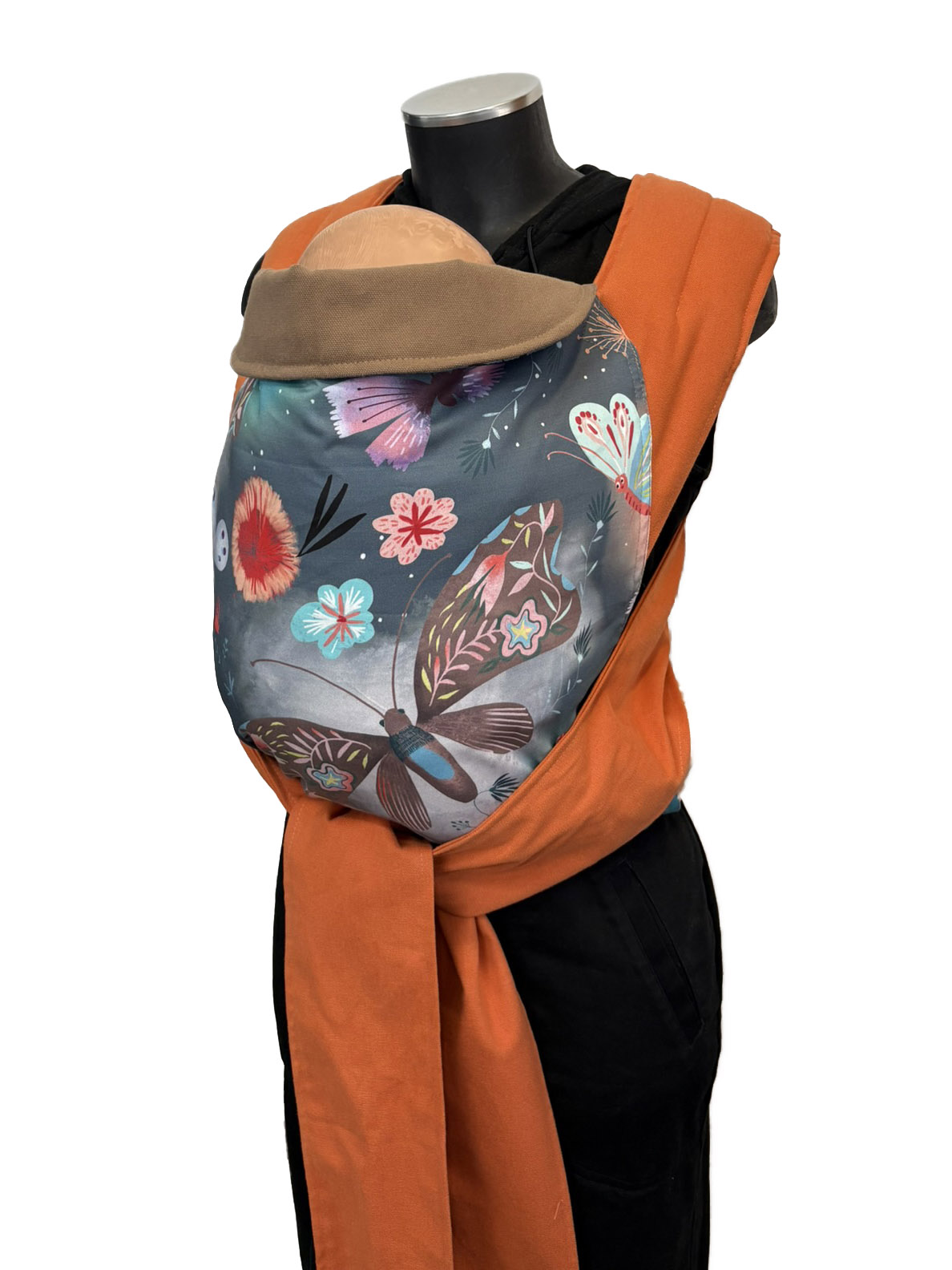 marsipos-mei-tai-4488-butterflies-4105-4103-3 Εργονομικός μάρσιπος mei tai με σχέδιο πεταλούδες και πορτοκαλί