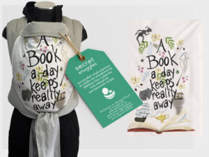 Εργονομικός μάρσιπος mei tai με designer σχέδιο: A book a day keeps reality away