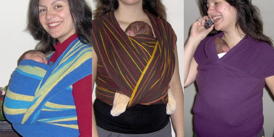 Babies upright in a wrap