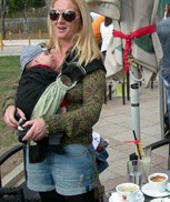 Out for coffee with the baby