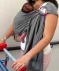With a newborn at the supermarket