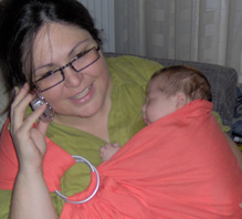 Mum and baby cuddling
