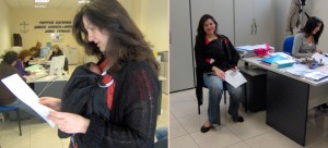 At the citizens' service office with a 3-day-old baby