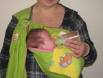 Feeding a baby with a bottle and hands free!
