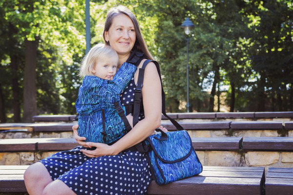 KiBi Baby Carrier Batik Blue via Asteraki Slings - Image 5