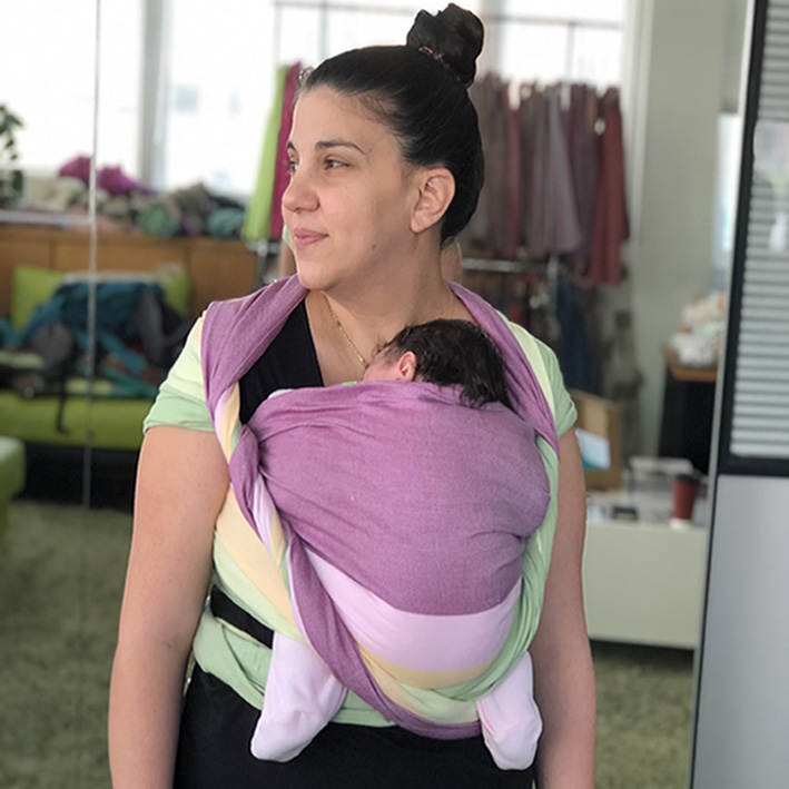 Newborn in a Luna woven wrap