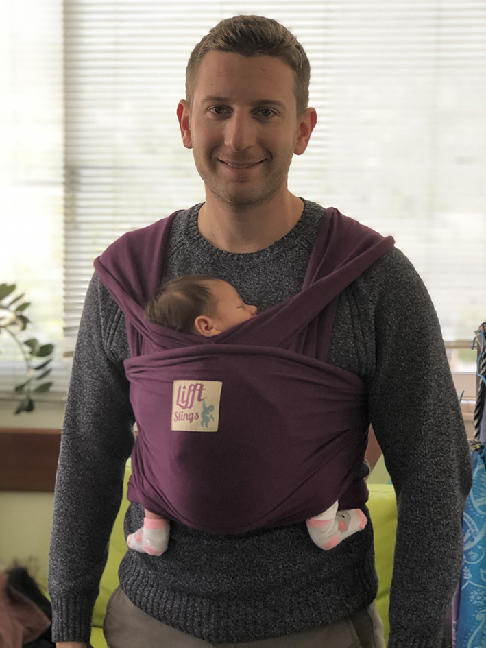 Newborn in a Lifft stretchy wrap