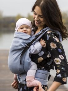 Μάρσιπος Αγκαλιάς Kinder Hop Little Herringbone Blue από τα Αστεράκια