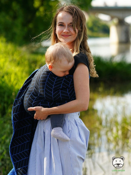 Μάρσιπος Αγκαλιάς Ring Sling Big Herringbone Blue - Image 5