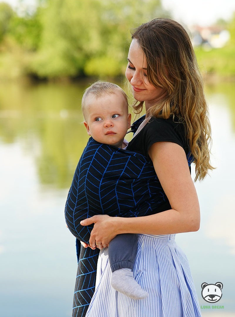 Μάρσιπος Αγκαλιάς Ring Sling Big Herringbone Blue - Image 4