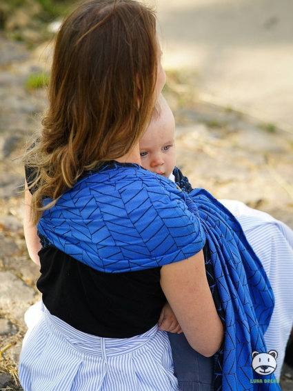 Μάρσιπος Αγκαλιάς Ring Sling Big Herringbone Blue - Image 2