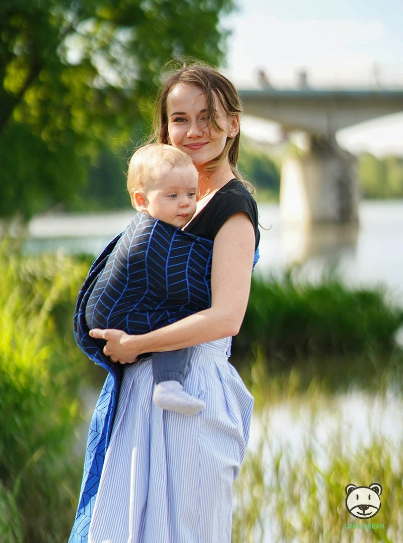Μάρσιπος Αγκαλιάς Ring Sling Big Herringbone Blue - Image 3