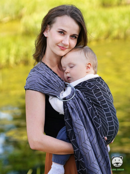 Big Herringbone Dark Grey Ring Sling - Image 4