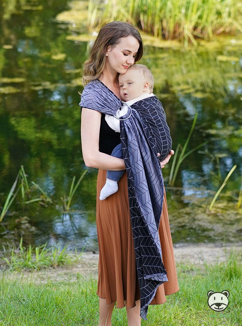 Big Herringbone Dark Grey Ring Sling - Image 3