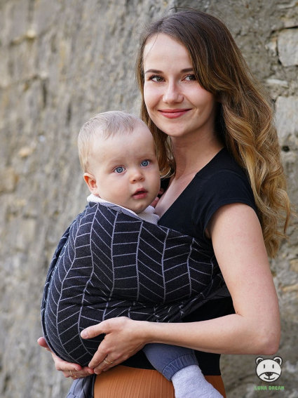 Big Herringbone Dark Grey Ring Sling - Image 2