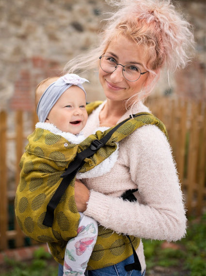 Μάρσιπος Αγκαλιάς Kinder Hop Dots Yellow All Fabric από τα Αστεράκια