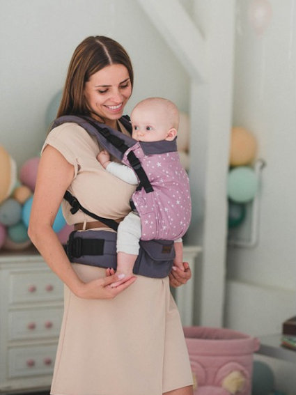 Kinder Hop Multi Grow Carrier Heather Sky via Asteraki Slings - Image 5