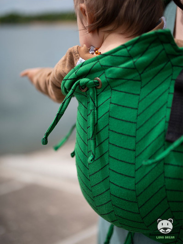 Big Herringbone Green Adjustable Baby Carrier - Image 4