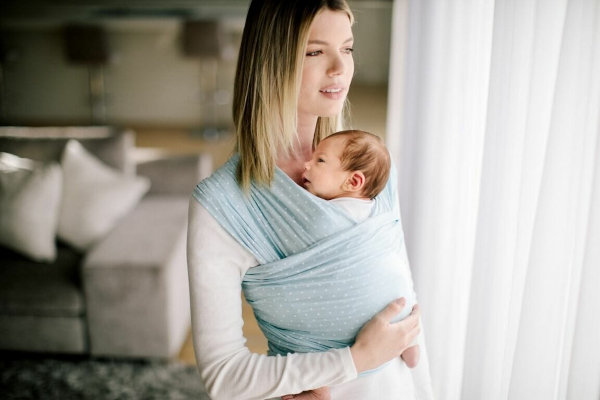 Ergobaby AURA Ελαστικός Μάρσιπος Wrap - Baby Blue - Image 3