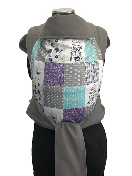Εργονομικός μάρσιπος Αστεράκι mei tai Patchwork με μονόκερους και γκρι ράντες 4681