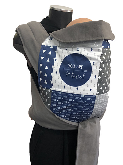 Εργονομικός μάρσιπος Αστεράκι mei tai "You are so loved" Patchwork και γκρι ράντες 4686