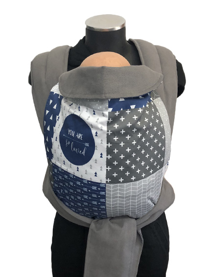 Εργονομικός μάρσιπος Αστεράκι mei tai "You are so loved" Patchwork και γκρι ράντες 4686